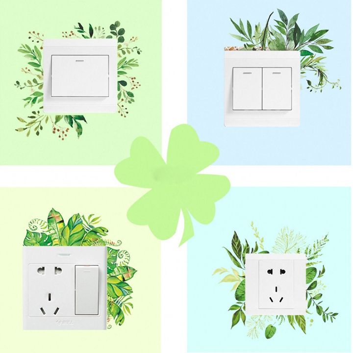 24-home-accessories-creative-green-plant-switch-สติ๊กเกอร์ติดผนังซ็อกเก็ตตกแต่ง-kawaii-สติ๊กเกอร์ติดผนังสติ๊กเกอร์สำหรับเฟอร์นิเจอร์ตกแต่งบ้าน
