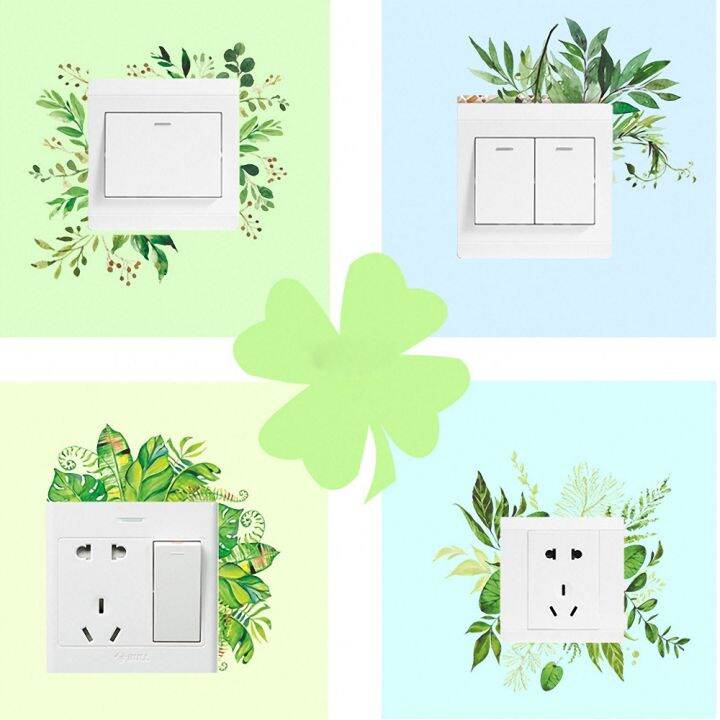 24-home-accessories-creative-green-plant-switch-สติ๊กเกอร์ติดผนังซ็อกเก็ตตกแต่ง-kawaii-สติ๊กเกอร์ติดผนังสติ๊กเกอร์สำหรับเฟอร์นิเจอร์ตกแต่งบ้าน