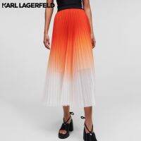 KARL LAGERFELD - PLEATED OMBRÉ MAXI SKIRT 231W1200 กระโปรง