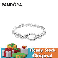 พร้อมส่ง PANDORA [สินค้าใหม่] สร้อยข้อมือเงิน 925 ลายดอกไม้ ประดับโบว์ สัญลักษณ์นิรันดร์ หรูหรา เครื่องประดับแฟชั่น สําหรับผู้หญิง