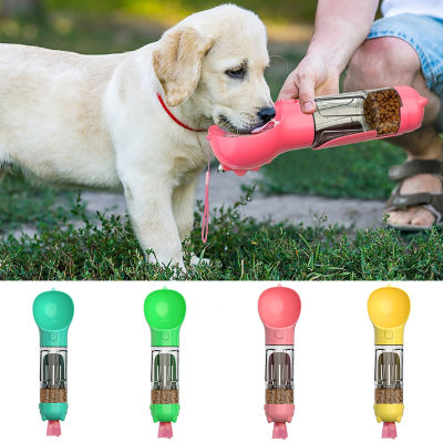 2021Pet Feeder Multifunction 300ml Pet Dog Cat Water Bottle for Travel Puppy Drinking Lightweight Dispenser With Plastic Poop Bags