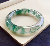 Natural 100% real chalcedony green jadeite bangle round bar jadeite bangle green jade for woman temperament gift bracelets