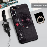 เคส TPU แบบนิ่มสำหรับ OPPO R11 Plus เคสโทรศัพท์คลุมทั้งหมดสายรัดและฝามีที่ถือวงแหวนโทรศัพท์กันรอยขีดข่วนแบบแฟชั่น