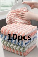 10/5/3pcs coral fleece dishcloths super absorbent scouring pads wet and dry kitchen cleaning towels kitchen cleaning rags