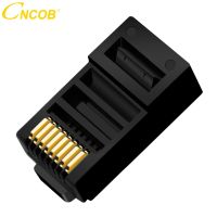 cncob Cat5E 8P8C Modular Ethernet Cable Connector Crystal Plug Crimp Network RJ 45 Connector Black 30pcs Cables