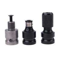 3 Pcs/Set Drill Chuck Adapter with Screw Practical 1/2 Square to 1/4 Hex Socket Adapter Converter for Impact Wrench