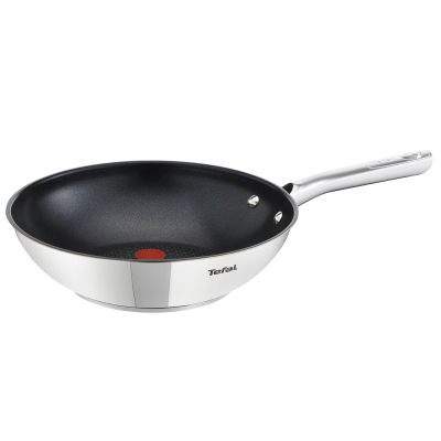 Tefal Duetto กระทะก้นลึกสเตนเลสสตีล (28 ซม.) เครื่องล้างจานปลอดภัย No PFOA สีเงิน