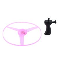 ที่นี่ Funny Spinning Flyer Luminous Flying Disk Led Light Handle Flash For Kids