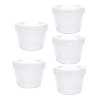 5Pcs Plastic Round Drain Sealed Box Storage Containers Double Drain with Cover Food Kitchen Accessories