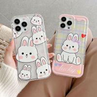 For IPhone 14 Pro Max IPhone Case Thickened TPU Soft Case Clear Case Airbag Shockproof Cartoon Pink Rabbit Compatible with For IPhone 13 12 Pro Max