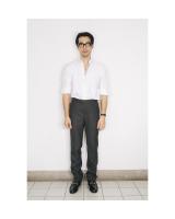 เสื้อเชิ้ตปกมีกระดุม ผ้า Cotton Oxford สี Pearl White