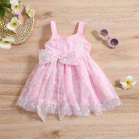 FOCUSNORM 0-4Y Toddler Kids Girls Princess Dress Sleeveless Strap Floral Lace Mesh Bow Dress for Beach Party Wear  by Hs2023