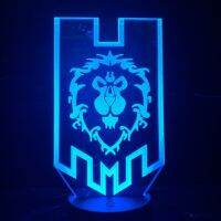 โคมไฟ3d Game World Of Warcraft ลิชคิงรูป Arthas Menethil ของตกแต่งห้องเด็กเด็ก Nightlight ว้าวไฟไฟ Led กลางคืน