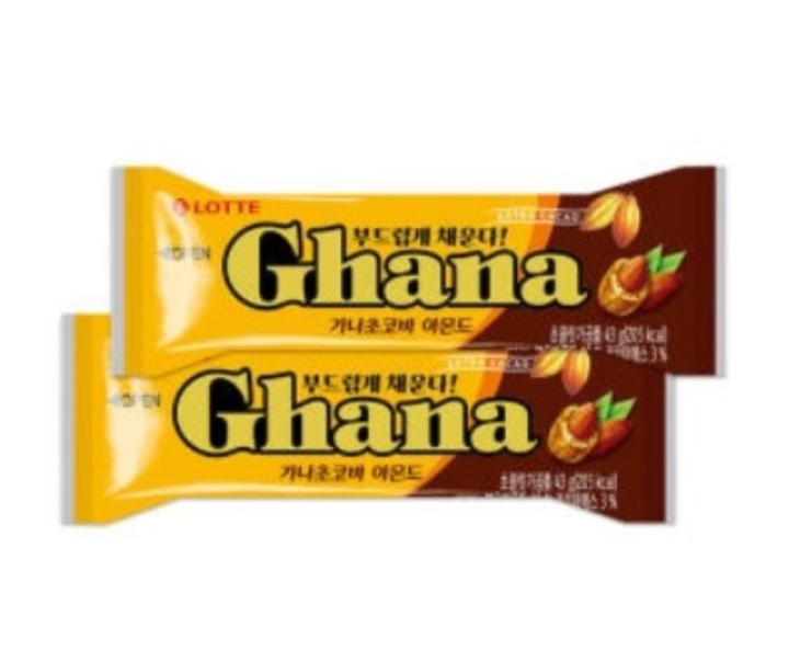 ขนมเกาหลี กาน่า ช็อกโกแลต บาร์ อัลมอนด์ - ลอตเต้ ( NEW )Gana Choco Bar ...