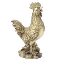 Brass Rooster Figurine Statue Decorative Pure Brass Rooster Chicken Chinese Lucky Feng Shui Ornament Home Office Desktop Decor