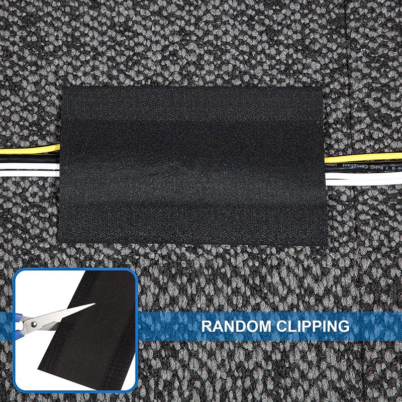 Black,4 Pieces Cable Grip Floor Cable Cover Cords Cable Protector Cable Management Only for Commercial Office Carpet 