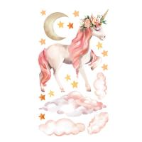 Magic Unicorn Colorful Animals Horse Stars Wall Stickers  Children Girls Room Poster Wallpaper Home Decor Wall Decals Wall Stickers  Decals