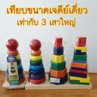 Devo Toys ของเล่นเสริมพัฒนาการ ของเล่นฝึกทักษะ ของเล่นไม้สวมหลักเจดีย์เดี่ยว​ 8ชั้น​ ไม้หนาใหญ่ อย่างดี