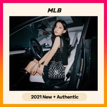 2021 New MLB Korea Monogram Jacquard Hobo Bag NY Yankees Authentic Black
