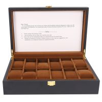 12-Bit Wooden Watch Box Black Watch Storage Box Window Jewelry Box Watch Display Box Jewelry Box Watch Storage Box