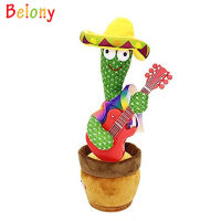 Belony เต้นรำ Cactuse Use สร้อยคอร้องเพลงและบันทึกตุ๊กตา Cactuse ของเล่น USB ชาร์จได้120เพลงบิดของเล่นเต้นรำ