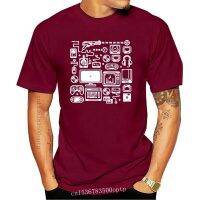 เสื้อยืดลําลองสําหรับผู้ชายผ้าฝ้าย 100% แขนสั้นพิมพ์ลาย Programmer 8-bit Retro Video  X0H2