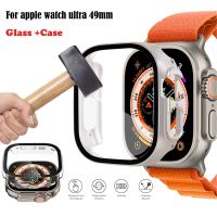 Glass Case for Apple Watch Ultra 49mm Smartwatch Case Screen Protector Bumper Tempered Protective Cover for iwatch Ultra 49mm