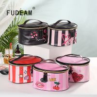 【jw】✕✼  FUDEAM Leather With Mirror Toiletries Storage Organize Handbag Washing Makeup