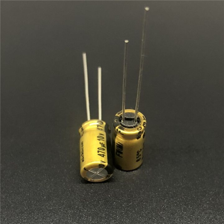 10pcs-100pcs-470uf-10v-nichicon-fw-series-6-3x11mm-10v470uf-audio-hifi-electrolytic-capacitor