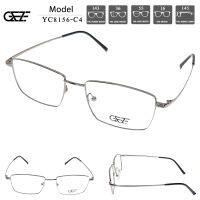 ?กรอบแว่นตา GEZE METAL รุ่น YC8156-C4 เต็มกรอบสีเทา Vintage โลหะ น้ำหนักเบา ใส่สบาย (บริการตัดเลนส์สายตาราคาถูก)