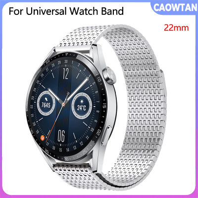 สายสายเหล็กสแตนเลสสตีลหรูหราสำหรับ HUAWEI GT2/GT2 Por GT3 46มม. สร้อยข้อมือแม่เหล็กสำหรับ Samsung Galaxy Watch3 45มม.
