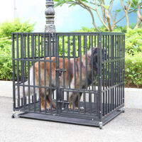 BingoPaw XXL กรงสุนัขใหญ่ Dog Cage กรงหมา 3 Doors Metal Pet Dog Crate มุ้งครอบกรงสัตว์ with Wheels กรงเหล็กมีถาดรองรับ