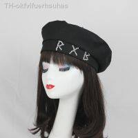 okfvifuerhsuhas ผ้าฝ้ายผู้หญิง Rhinestone Berets ทหารฝรั่งเศสหมวกฤดูใบไม้ผลิฤดูร้อนจิตรกรหมวก Street สาวแปดเหลี่ยมหมวก