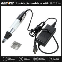 NANWEI AC110V-220V ที่มีคุณภาพสูง DC ขับเคลื่อนไฟฟ้าไขควงกับ 10 ชิ้นบิต stepless ความเร็วระเบียบเครื่องมือซ่อมแซม