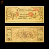 Nice American Color Gold Banknote 1875 2 Dollar Banknote In 24k Gold Plated Fake Paper Banknote For Collection