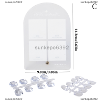 sunkepo6392 1ชิ้นแผ่นโชว์ปลายเล็บอะคริลิคแบบไม่สม่ำเสมอแผ่นโชว์เล็บเจลยาทาเล็บแบบใสสำหรับทำเล็บ