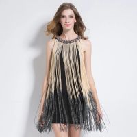 1920S Gatsby Beaded Fringe Flapper ชุด Downton Aey เพื่อนเจ้าสาวงานแต่งงานแขก Homecoming Black Tie Jazzage