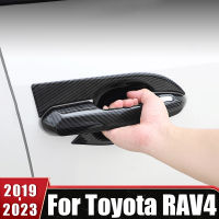 มือจับประตูรถชามภายนอกตัดสติกเกอร์ฝาครอบป้องกันสำหรับโตโยต้า RAV4 XA50 2019 2020 2021 2022 2023 RAV 4อุปกรณ์เสริมในรถยนต์