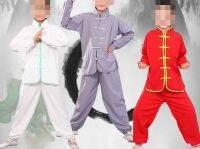 6Color Red/Gray/White/Green/Yellow Boys&amp;Girls Children Kung Fu Clothing Suit Martial Arts Performance Suits Tai Chi Uniforms