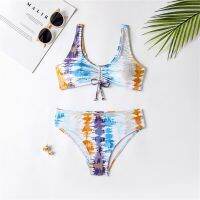 hotx 【cw】 Gradient Bandage Kids Set 7-16 Years Tie Dye Beach Child Baby Kid Swimwear Swimsuit Students Biquini Infantil