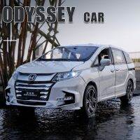 ของเล่นโมเดลหล่อโลหะแบบ1/32 Honda Odyssey อัลลอยด์ไฟจำลองเสียงรถของเล่น MPV ดึงถอยหลังรถของขวัญคริสต์มาส