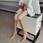 BỐT ĐÙI NỮ DA BÓNG CAO CẤP KHÓA CẠNH FULLBOX shose86, đi tôn dáng