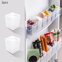 2 PCS Refrigerator Storage Boxes Food Sorting Box Plastic Box with Buckle Kitchen Food Seasoning Storage Box Kitchen Accessories