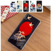 โปร่งใส ซิลิโคน อ่อนนุ่ม เคสโทรศัพท์ หรับ Samsung A34 M52 A04 M30S A23 M23 M53 M21 A54 M30 A40S A9 A14 A04S M33 Plus TPU ปก TG-276 Great Wave Art