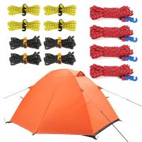 Tent Parachute Rope Military 4 Piece Wind Rope with S Shape Hook Buckle for Outdoor Camping Hiking Survival Parachute Rope Lanya