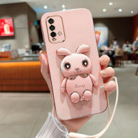 เคสนิ่มเคลือบ6D สำหรับ Xiaomi Redmi 9T เคส Redmi9T โทรศัพท์ซิลิโคน9T ขาตั้งรูปกระต่ายการ์ตูนเคสโทรศัพท์