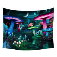 【cw】Psychedelic Mushroom Tapestry Trippy Tapestry Art Wall Decor for Room Hangings Ornament Star Night Sky Magic River Home Room ！