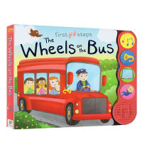 Wheels on the bus cardboard pronunciation Book English original classic nursery rhyme picture book for childrens Enlightenment