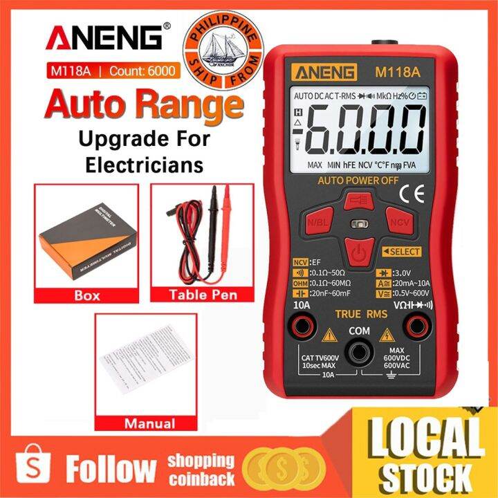ANENG M118A Auto Multi Tester Range Digital Multimeter Portable 6000 ...