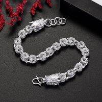 Noble 925 Sterling Silver Exquisite dragon head bracelets for man women fashion designer jewelry wedding party holiday gifts